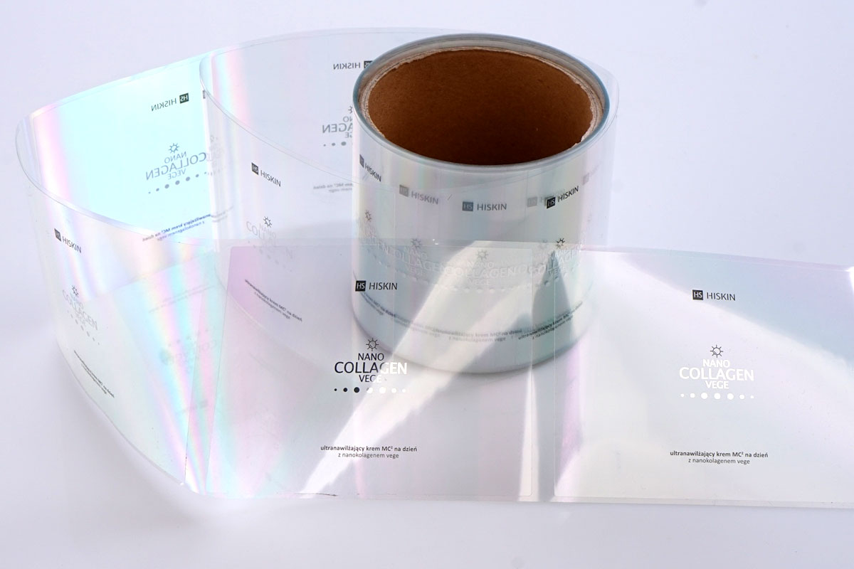 selbstklebende Etiketten Digitaldruck Silber Kaltprägung transparente PP-Folie